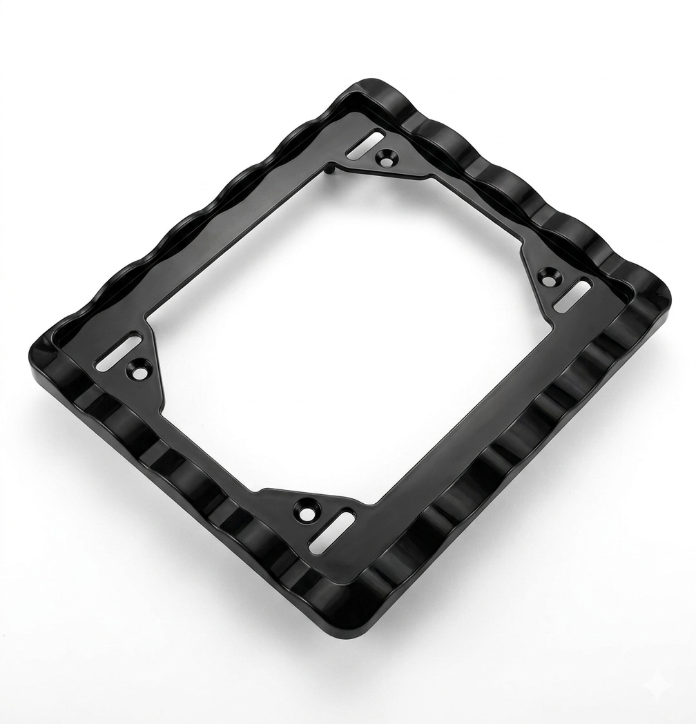 Black Number Plate Cover Rear