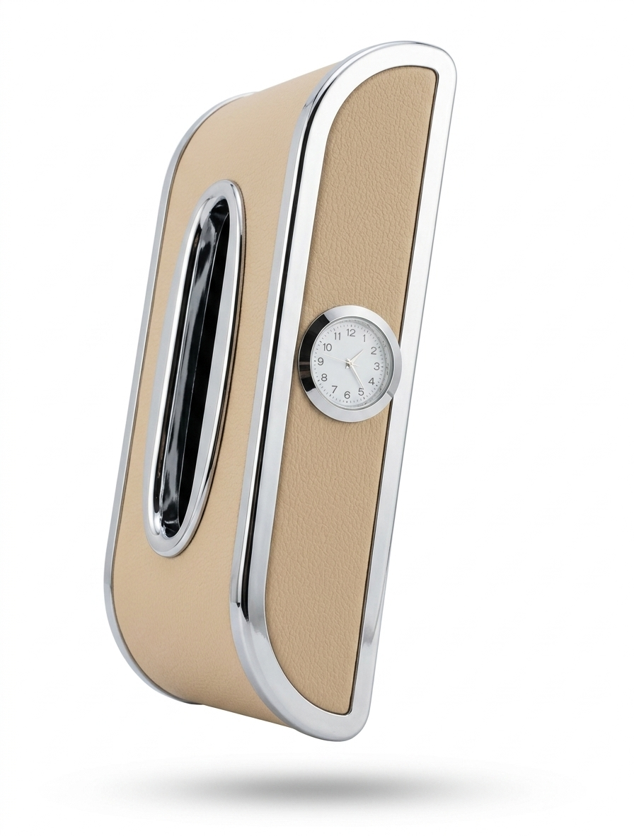 Car Tissue Box with Built-in Clock